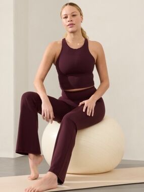 NWT Athleta Elation Flare Pant In Deep Burgundy